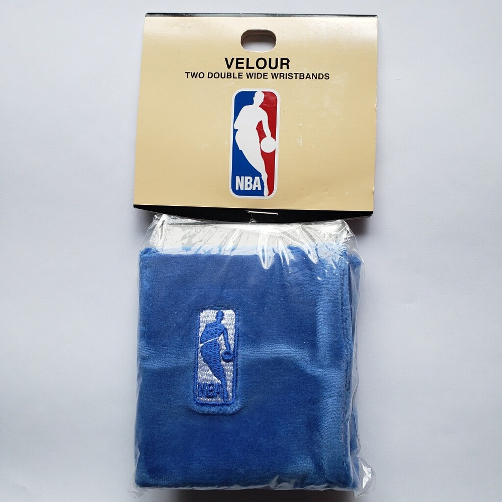 🆕 Vintage NBA Velour Two Double Wide Wristbands